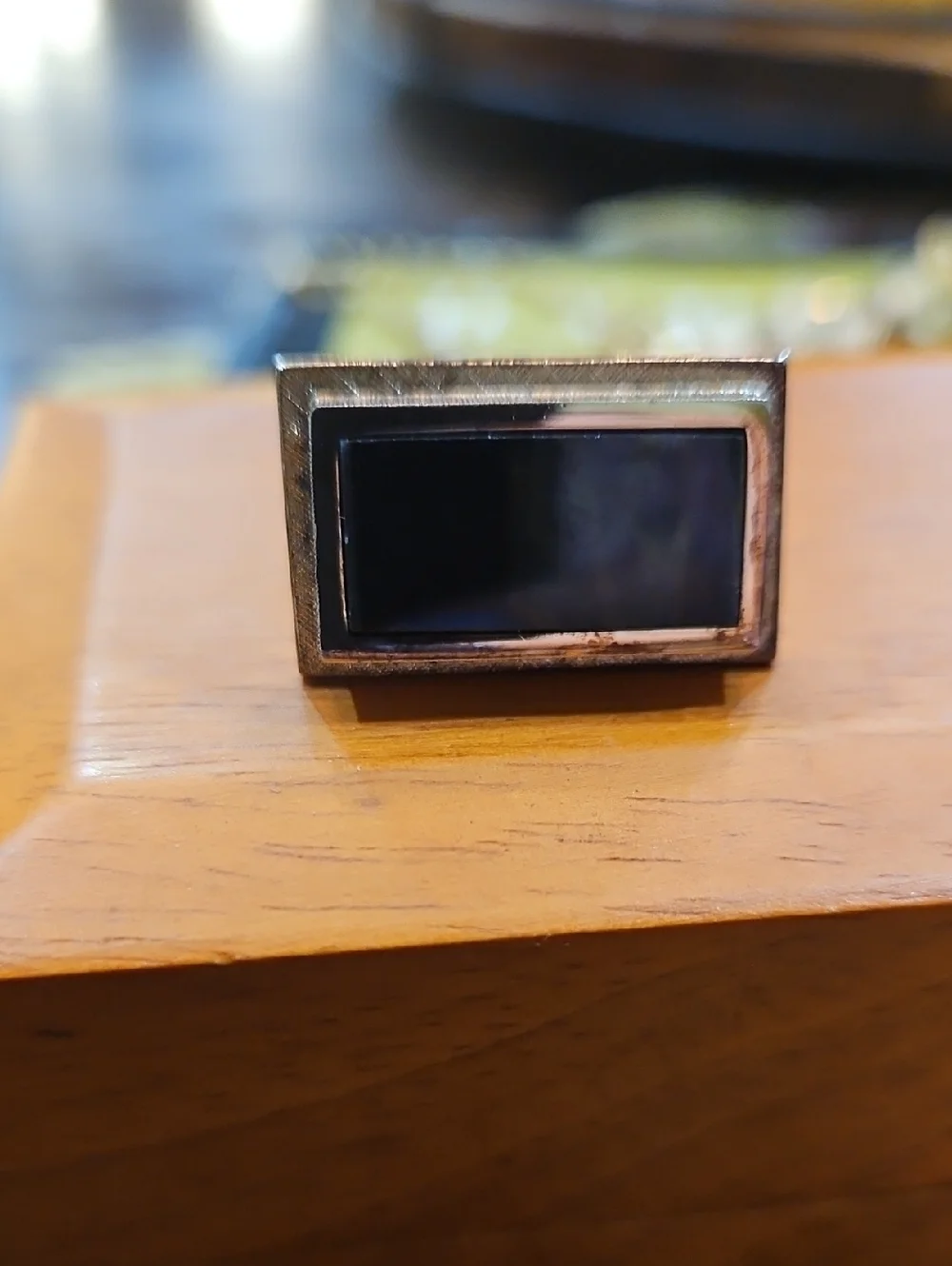 STERLING T2‎ Gold Tone Black Onyx Gray Mens Cufflinks